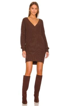 Varsity Sweater Dress Mink