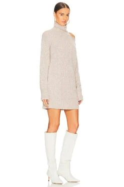 Shoulder Slit Roll Neck Tunic Dress Oat -Camila coelho || FREE PEOPLE || Bardot Sales 525A WD74 V2