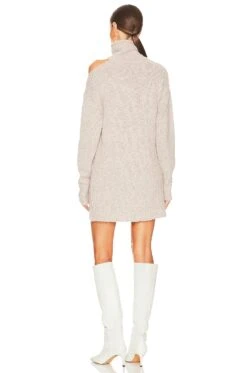 Shoulder Slit Roll Neck Tunic Dress Oat -Camila coelho || FREE PEOPLE || Bardot Sales 525A WD74 V3