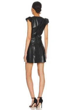 Alice + Olivia Riss Pleated Mini Dress Black -Camila coelho || FREE PEOPLE || Bardot Sales ALI WD1001 V3