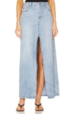 Alice + Olivia Rye High Waisted Skirt Lightning Blue