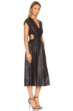 Miranda Midi Dress Dark Brown -Camila coelho || FREE PEOPLE || Bardot Sales ASTR WD306 V2