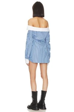 ALEXANDER WANG Button Down Dress Blue & White -Camila coelho || FREE PEOPLE || Bardot Sales AWAR WD14 V3