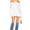 ALEXANDER WANG Halter Off Shoulder Shirt Dress White -Camila coelho || FREE PEOPLE || Bardot Sales AWAR WD1 V1