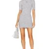 ALEXANDER WANG Short Sleeve Mini Dress W/ Printed Logo Alloy