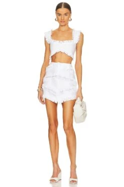 MINIFALDA RAFFA White Raffia -Camila coelho || FREE PEOPLE || Bardot Sales AXIS WQ115 V4
