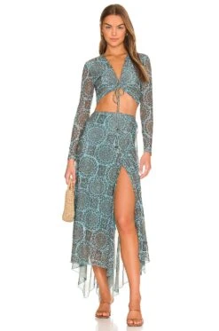 Mist Skirt Blue -Camila coelho || FREE PEOPLE || Bardot Sales AXIS WQ99 V4