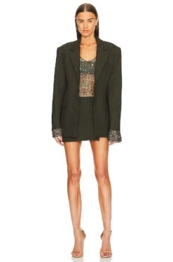X REVOLVE Mini Skirt Olive Green -Camila coelho || FREE PEOPLE || Bardot Sales AYAR WQ21 V4