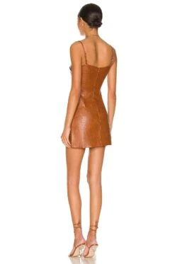 Bardot Croc Mini Dress Tan Croc -Camila coelho || FREE PEOPLE || Bardot Sales BARD WD472 V3