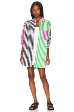 Benny Shirt Pink, Green, & Black