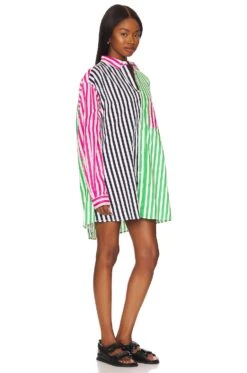 Benny Shirt Pink, Green, & Black -Camila coelho || FREE PEOPLE || Bardot Sales BNCA WS11 V3