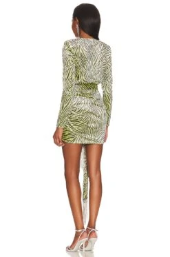 Rhianna Velvet Mini Dress & Metal Fringe Belt Green Multi -Camila coelho || FREE PEOPLE || Bardot Sales BROR WD467 V3