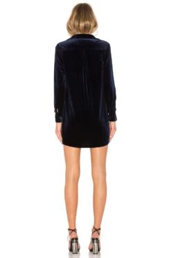 Vella Velvet Mini Dress Navy -Camila coelho || FREE PEOPLE || Bardot Sales BTWR WD88 V3