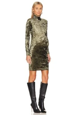 The Nicole Olive Velvet Dress Olive -Camila coelho || FREE PEOPLE || Bardot Sales BUMR WD11 V2