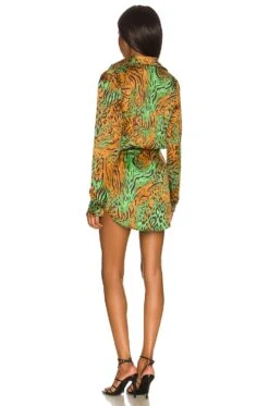 Camila Coelho Silva Shirt Dress Jungle Green Leopard -Camila coelho || FREE PEOPLE || Bardot Sales COEL WD218 V3