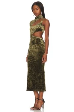 Camila Coelho Arabella Midi Dress Olive Green -Camila coelho || FREE PEOPLE || Bardot Sales COEL WD306 V3