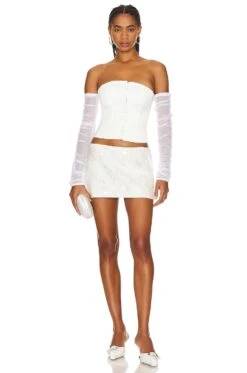 Low Rise Paillette Skirt Seashell White -Camila coelho || FREE PEOPLE || Bardot Sales DGUI WQ43 V4