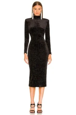 AURORA 미디 원피스 Black Multi