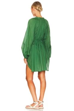 Faithfull The Brand Lucita Smock Dress Dark Green -Camila coelho || FREE PEOPLE || Bardot Sales FAIB WD524 V3