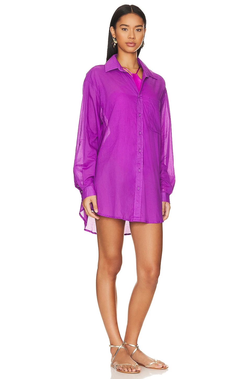 Faithfull The Brand Monita Shirt Dress Violet 5 Faithfull The Brand Monita Shirt Dress Violet - Image 3