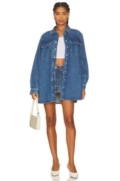 FRAME The A-line Shirt Dress Brisk