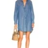 Mary Woven Button Up Dress Vintage Stonewashed Indigo -Camila coelho || FREE PEOPLE || Bardot Sales FNKE WD20 V1