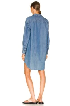 Mary Woven Button Up Dress Vintage Stonewashed Indigo -Camila coelho || FREE PEOPLE || Bardot Sales FNKE WD20 V3