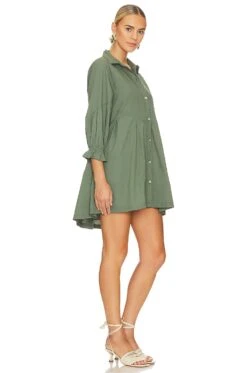 FREE PEOPLE Hannah Poplin Dress Army -Camila coelho || FREE PEOPLE || Bardot Sales FREE WD2510 V2