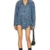FREE PEOPLE Freya Button Up Mini Medium Indigo Wash -Camila coelho || FREE PEOPLE || Bardot Sales FREE WD2619 V1
