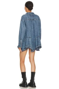 FREE PEOPLE Freya Button Up Mini Medium Indigo Wash -Camila coelho || FREE PEOPLE || Bardot Sales FREE WD2619 V3