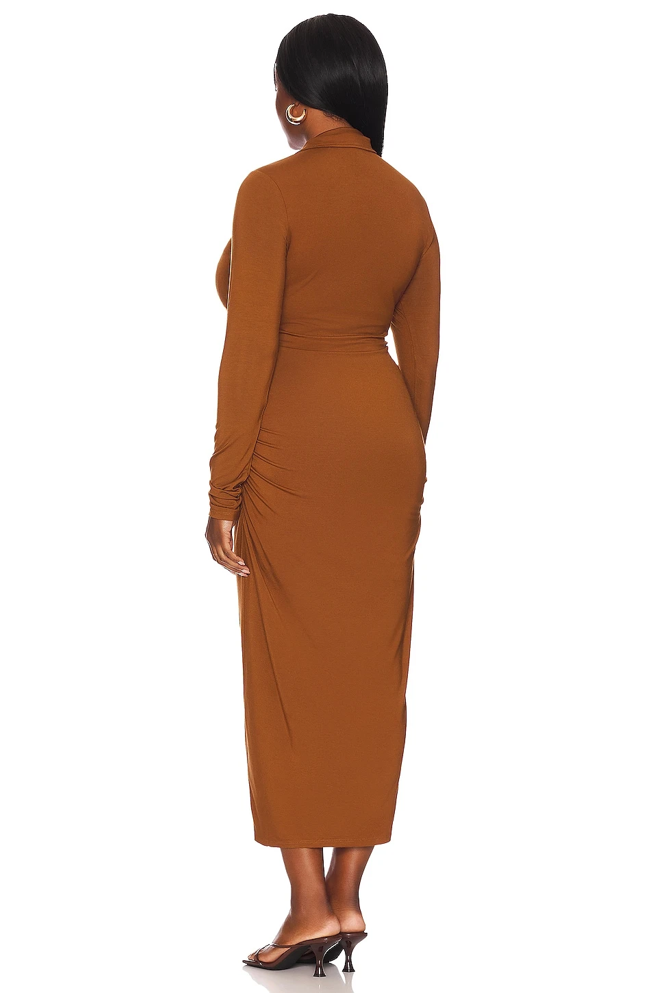 GOOD AMERICAN Good Touch Button Front Midi Burnt Caramel002 7 GOOD AMERICAN Good Touch Button Front Midi Burnt Caramel002 - Image 6