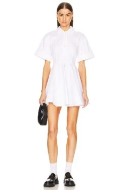 Stretch Cotton Sateen Shirt Dress White 9 Stretch Cotton Sateen Shirt Dress White -Camila coelho || FREE PEOPLE || Bardot Sales HLSA WD19 V2