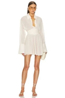 Sheer Mini Shirt Dress Black -Camila coelho || FREE PEOPLE || Bardot Sales HLSA WD25 V1