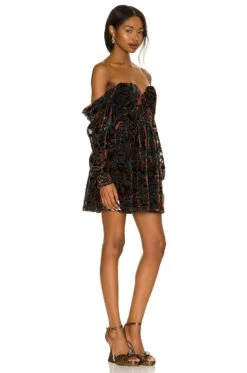 X REVOLVE Burna Mini Dress Gold Floral Multi -Camila coelho || FREE PEOPLE || Bardot Sales HOOF WD800 V2