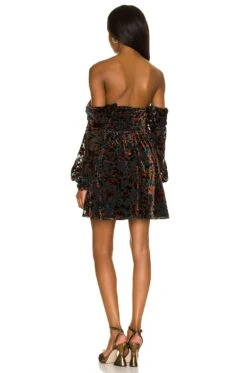 X REVOLVE Burna Mini Dress Gold Floral Multi -Camila coelho || FREE PEOPLE || Bardot Sales HOOF WD800 V3