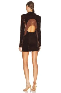 X REVOLVE Oriley Blazer Dress Chocolate Brown -Camila coelho || FREE PEOPLE || Bardot Sales HOOF WD934 V4
