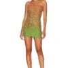 Playa One Shoulder Asymmetrical Mini Dress Pink & Green Ombre -Camila coelho || FREE PEOPLE || Bardot Sales HURR WD609 V1