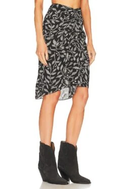 Isabel Marant Etoile Diamiani Midi Skirt Black -Camila coelho || FREE PEOPLE || Bardot Sales ISAR WQ34 V2