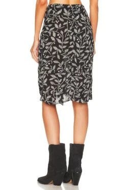 Isabel Marant Etoile Diamiani Midi Skirt Black -Camila coelho || FREE PEOPLE || Bardot Sales ISAR WQ34 V3