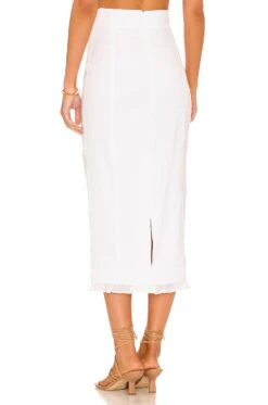 Eden Ramie Midi Skirt Optical White -Camila coelho || FREE PEOPLE || Bardot Sales JDIR WQ2 V3