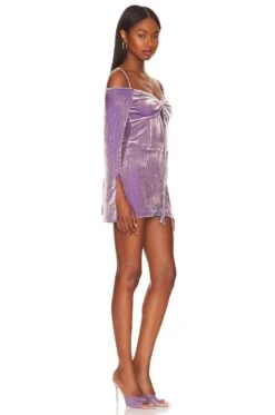 Off Shoulder Velvet Mini Dress Lilac -Camila coelho || FREE PEOPLE || Bardot Sales KIMR WD45 V2