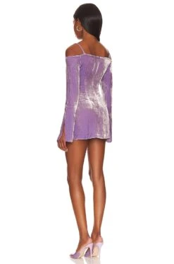 Off Shoulder Velvet Mini Dress Lilac -Camila coelho || FREE PEOPLE || Bardot Sales KIMR WD45 V3