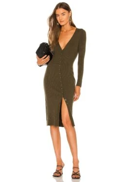 Maci Button Duster Dress Ivy Green