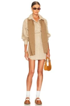 The Ismene Mini Dress Khaki -Camila coelho || FREE PEOPLE || Bardot Sales LCDE WD461 V4