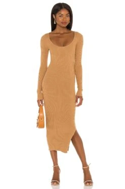 Nessa Sweater Dress Tan -Camila coelho || FREE PEOPLE || Bardot Sales LCDE WD529 V1 1
