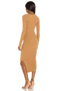 Nessa Sweater Dress Tan -Camila coelho || FREE PEOPLE || Bardot Sales LCDE WD529 V3