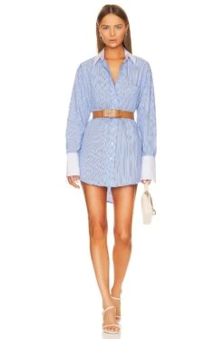 Fresh Stripe Mini Shirtdress Fresh Blue Stripe -Camila coelho || FREE PEOPLE || Bardot Sales LCDE WD755 V4