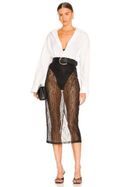 Elowen Midi Skirt Black -Camila coelho || FREE PEOPLE || Bardot Sales LCDE WQ115 V4