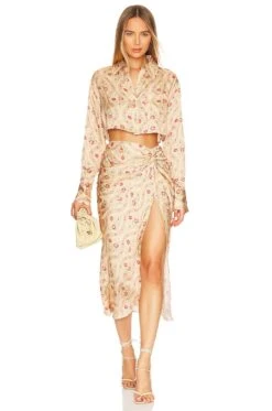 Prisca Midi Skirt Ivory Tapestry Multi -Camila coelho || FREE PEOPLE || Bardot Sales LCDE WQ128 V4