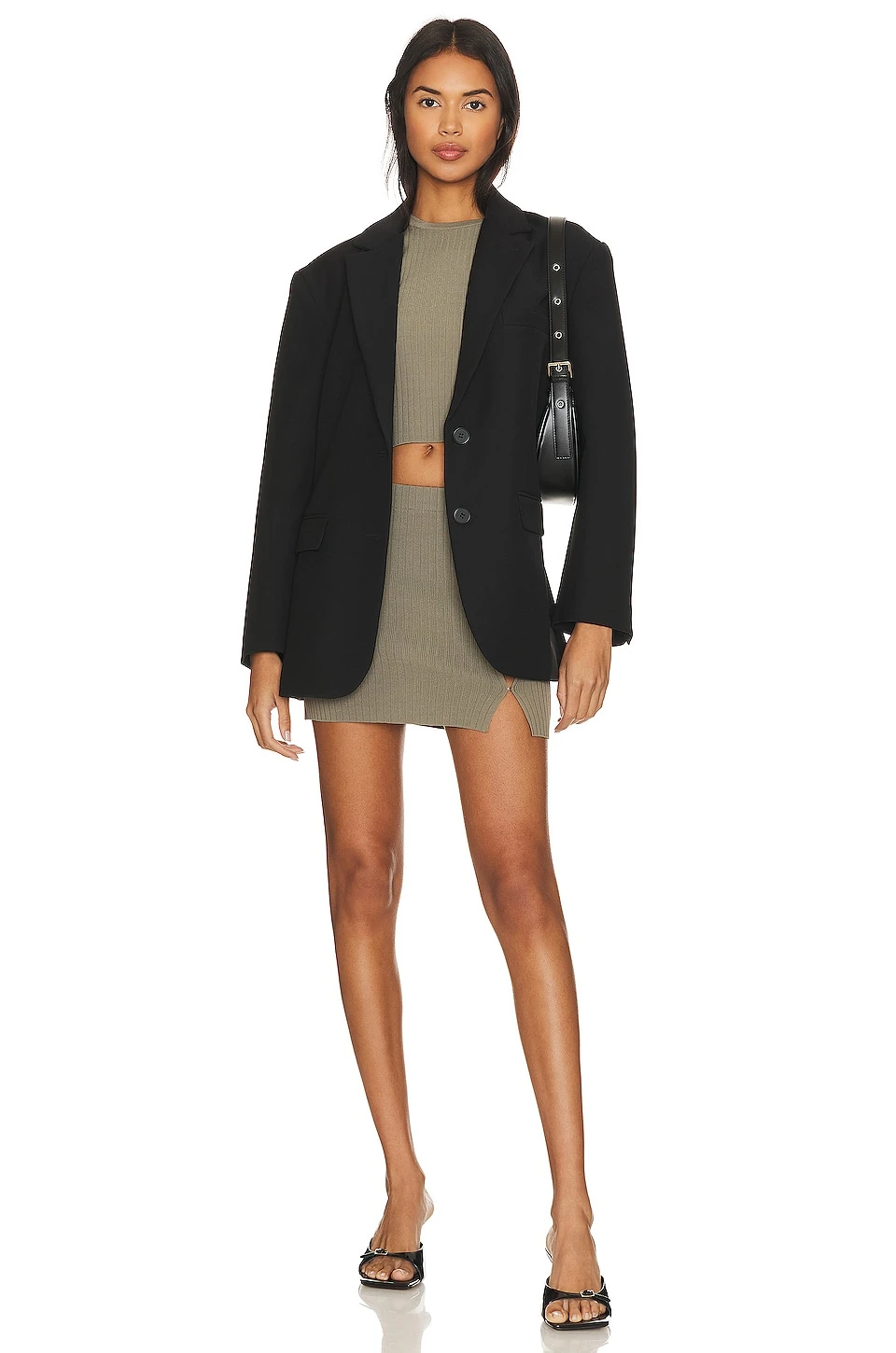 Idola Rib Skirt Muted Olive Green 6 Idola Rib Skirt Muted Olive Green - Image 4